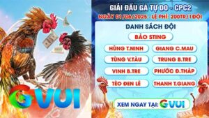 Đón xem giải đấu gà tự do CPC2 ngày 01-6-2025 tại GVUI