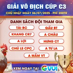 Thông Báo Giải Vô Địch Cúp Tại Bồ CPC3 Ngày 06/07/2025