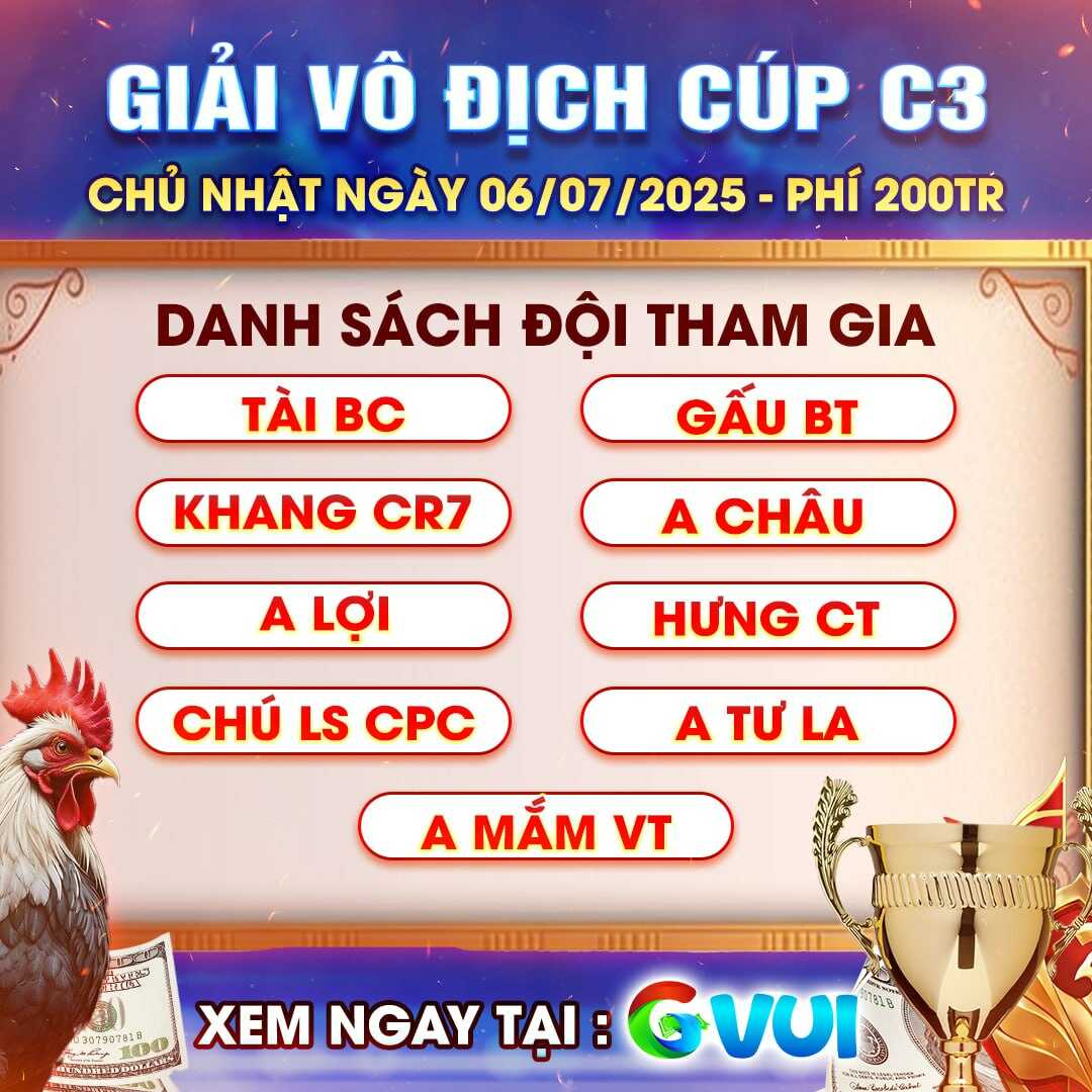 Thông Báo Giải Vô Địch Cúp Tại Bồ CPC3 Ngày 06/07/2025